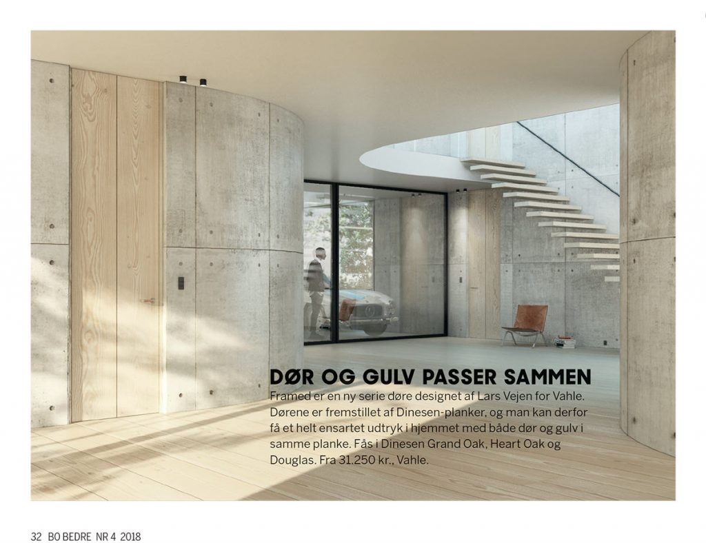 Bo Bedre nyheder Design Studio Lars Vejen Dinesen FRAMED by Vahle dør ARDESS